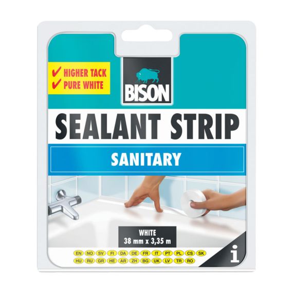 BISON SEALANTSTRIP SANITARY WHITE 38mmX3,35m